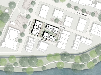 Übersichtsplan des Projekts „Wohnen am Aasee“