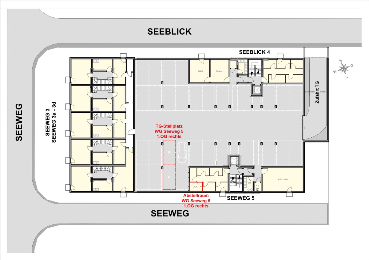 Zuordnung Tiefgarage Seeweg 5 1.OG rechts