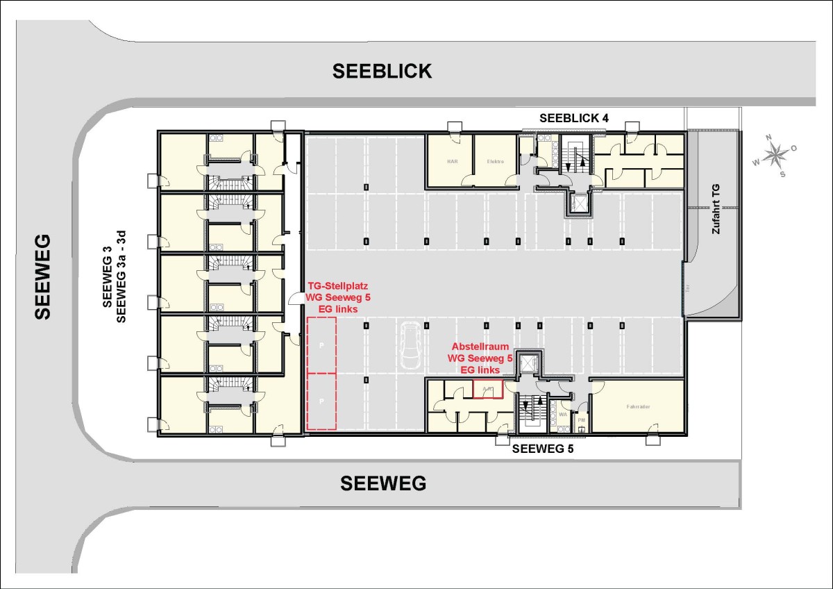 Tiefgarage - Zuordnung Seeweg 5 - EG links