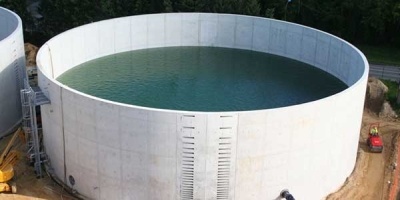 Neubau 2 Stahlbeton-Rundbehälter in Ortbetonbauweise (Etampes (bei Paris), Frankreich)