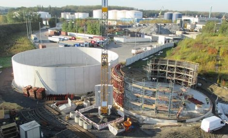 Neubau von drei Stahlbeton-Rundbehältern