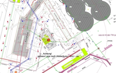 Neubau der Bahnannahme einer Mühle