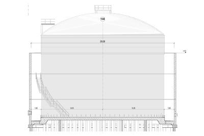 Vorgespannter Behälter bei Hamburg