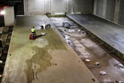 Bodenplatte in Hochregallager in Münster betoniert