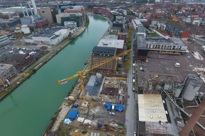 Baufortschritt Speicher III im Hafen Münster