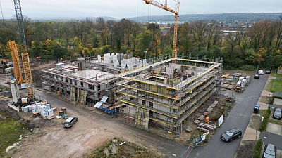 Baufortschritt beim Projekt Wohnen am Aasee